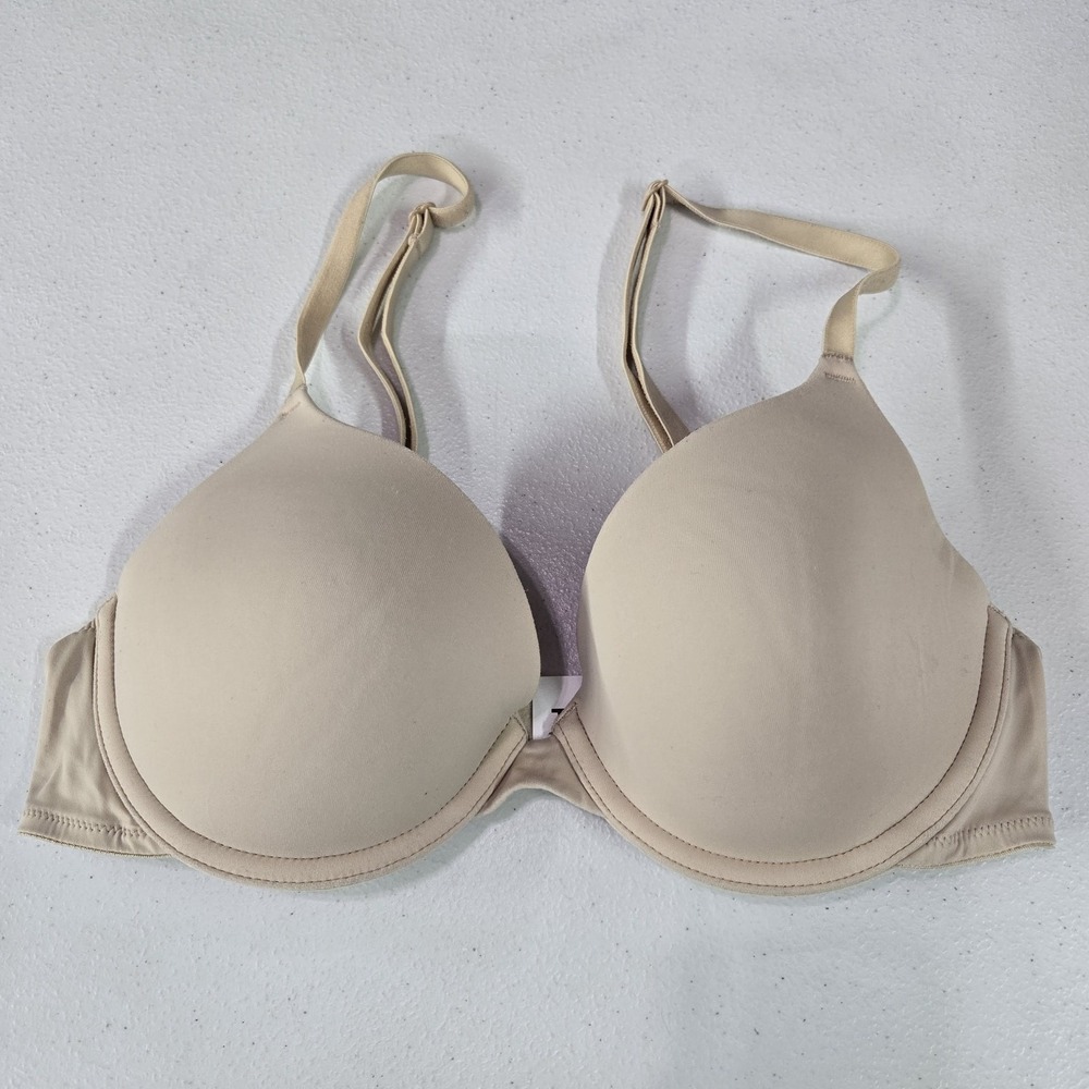 PINK Women‎ Bra 32C Beige T Shirt Lightly Lined Underwired Convertible